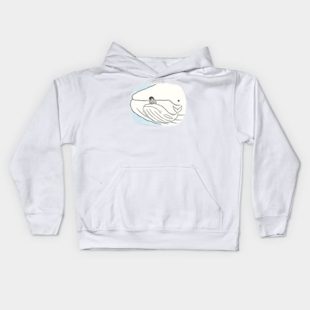 Whale Kids Hoodie by sheba.drawing